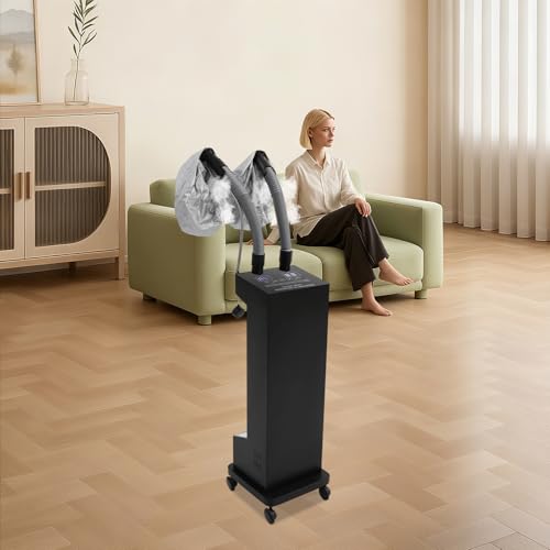 Image of Professional Nano Hair Steamer, 650W Multi-Function Micro-Mist Hair Steamer with Universal Wheel 2 Vaporizing Caps for Deep Care Hair Repair Salon Spa