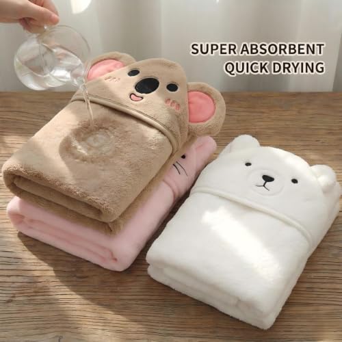 Image of Hooded Baby Towel - 3 Pack Premium Soft Bath Towel for Baby, Newborn,Infant - Ultra Absorbent,Natural Baby Stuff Towel, Soft Coral Velvet Coral Fleece Bath Towel for Boys and Girls
