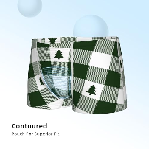Boys' Cotton Boxer Brief Soft Underwear-Green White Lumberjack Plaid4