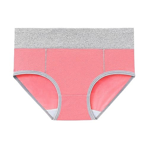 Cocila Bragas Mujer Algodon Cintura Alta Encaje Braguita De Talle Alto Culotte Calzoncillos Transpirables Media Tallas Grandes (Pink, XXXL) Panties Underwear Women Ropa Interior Roja Rojas