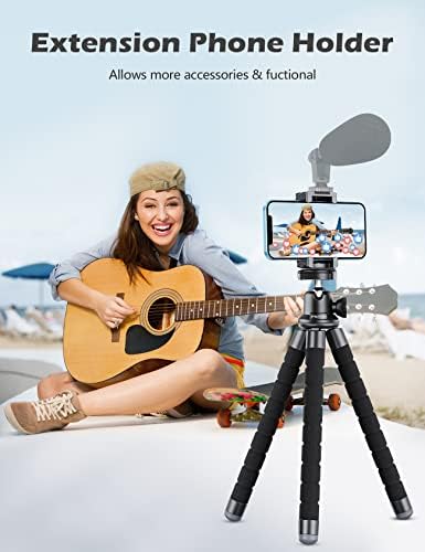 Phone Tripod, Camera Tripod Stand/Mount [Reinforced & Non-Slip], 360° Rotating Portable Travel Tripod Compatible for iPhone Android Smartphones GoPro Camera