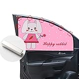 aqxreight Sommer-Cartoon-Doppelschicht-Sonnenschutz, Einziehbarer Magnetischer Auto-Fensterschutz Mit Design-Auto Direkt Zum Besetzen von Leichtem, Flexiblem Materialraum und Somit Mit Dem (Der