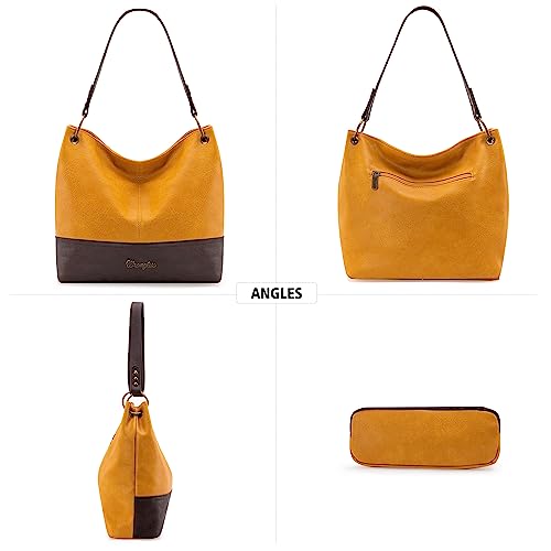 Image of Wrangler Hobo Bags for Women Vegan Leather Top Handle Shoulder Purses and Handbags