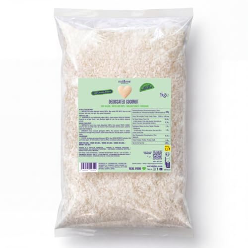 nut&me Noix de coco râpée naturelle du Sri Lanka 1 kg | Sans sucre ajouté | Sans conservateurs ni additifs | Teneur élevée en fibres | Sans gluten |...