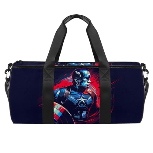 For Captain America Carry-on Weekender Sports Bag - 17.7 Inches - Interior Zipper Pocket - Large Capacity - for Gym, Travel, and Adventures