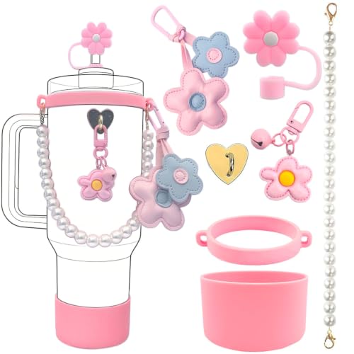 Image of HASTHIP 7PCS Bottle Stanley Cup Accessories Set with Strap Straw Charms for Cup, Tumbler Decoration (Cup NOT Included)