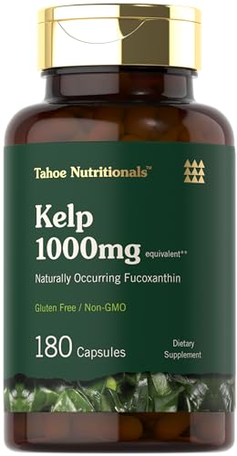 Tahoe Nutritionals Kelp Supplement | 180 Capsules | with Green Tea Extract | Non-GMO & Gluten Free