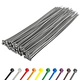 GTSE 12 Inch Silver/Gray Zip Ties, 100 Pack, 50lb Strength, UV Resistant Long Nylon Grey Cable Ties, Self-Locking 12' Tie Wraps