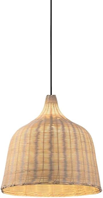 Genérico Lámpara colgante de ratán del sudeste asiático, creativa, redonda, con forma sombrero paja y bambú, for interiores, for restaurante, salón té, casa huéspedes, pasillo dormitorio