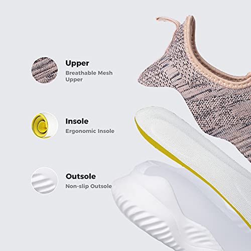 Image of Flysocks Slip On Sneakers for Women-Non Slip Gym Sports Shoes Lightweight Comfortable Walking Tennis Shoes, B- Pink Navy Mix, 9.5