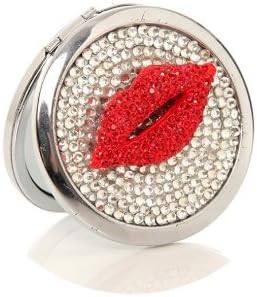 Sexy Red Kiss Compact Cosmetic Makeup Hand Mirror