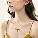 Lauren-Spencer Colorful Dragonfly Pendant Necklace, Stainless Steel Gold Plated Necklace for Women, Nature Inspired Fashion Accessory Gift (Style G)