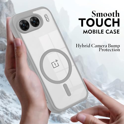 Image of V-TAN Back Cover for Oneplus Nord 4 5G Compatible Case, Matte Finish Transparent Magnetic Case, TPU, Camera Protective Shockproof Cover (Grey)