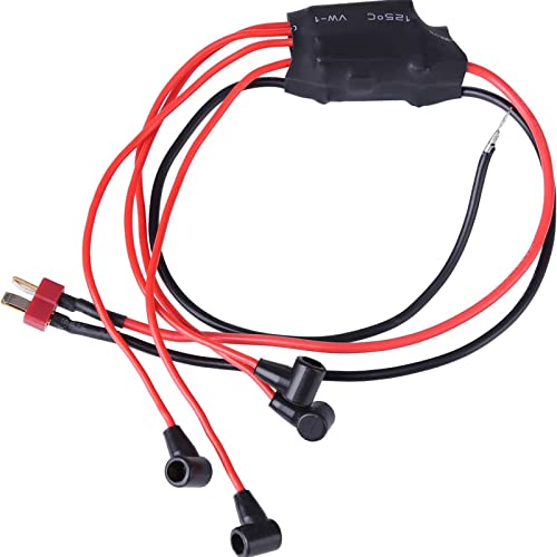 Mini-V8-Motormodell, TOYAN HOWIN FS-V800 1/10 8-Zylinder-Motor-Kit für Physik, Wissenschaft, DIY-Spielzeug, wassergekühlter Viertakt-Nitromotor für RC-Car-Boote für Erwachsene 4-in-1IgnitionModule Cover