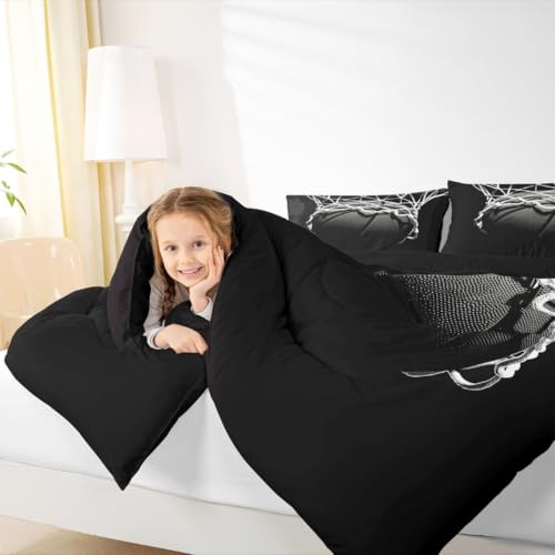 Image of Feelyou 3D Basketball Comforter Set King Size Ball Pattern Bedding Set for Kids Boys Girls Sports Theme Duvet Quilt Bedroom Decor Microfiber 3 Pcs with 2 Pillow Cases