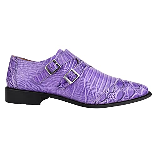 Image of LIBERTYZENO Mens Hornback Print Genuine Leather Lace Up Oxford Dress Shoes