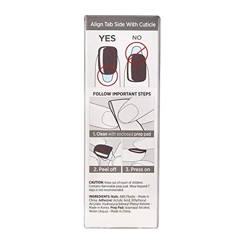 KISS imPRESS Color Press-On Manicure, Gel Nail Kit, PureFit Technology, Short Length, “Try Gray”, Polish-Free Solid… - Image 2