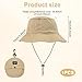 Women's Sun Hat Kopfumfang 21-24in Klappbarer Sonnenhut Damen Sommer Safari Hut Herren mit UV Schutz Summer Hat wasserdicht schnelltrocknend Outdoor Reise Strand Urlaub Camping Angeln(Khaki)