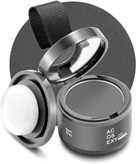 Root Touch Up Color Powder for Women and Men - Instant Coverage for Gray Hair, Thinning Hair, Bald Spots, Hairline Shadow, Eyebrows, and Beard Lines (Dark Gray)