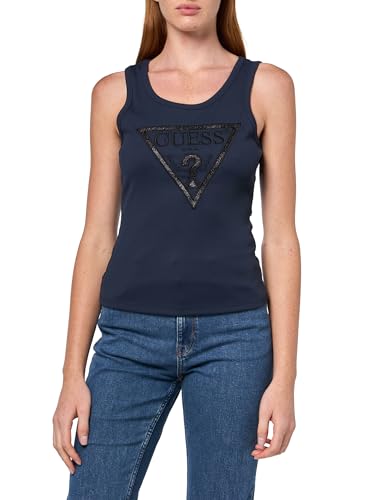 GUESS Women's Eco Viviana Logo Tank Top, Suiting Blue, XS