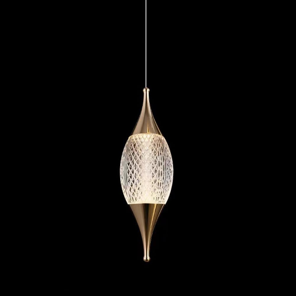 Lámpara colgante moderna dorada con esferas de acrílico de alta elegancia