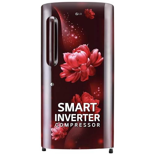 LG 215 L 4 Star Inverter Direct-Cool Single Door Refrigerator (GL-B221ASCY, Scarlet...