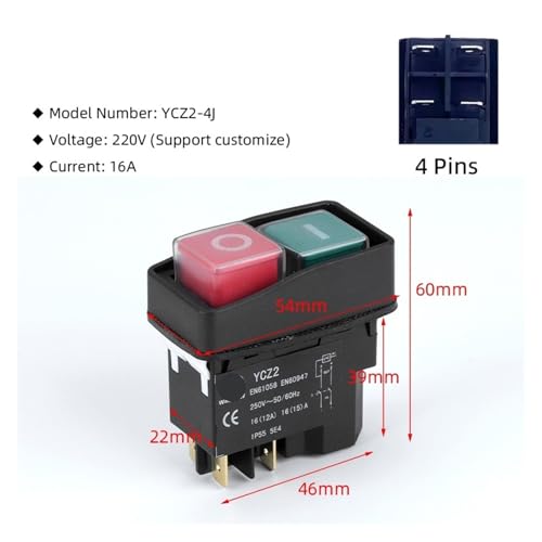 Interrupteur à bouton-poussoir électromagnétique KLD 16A