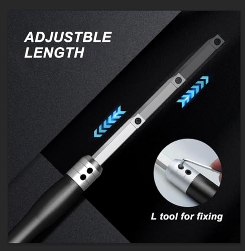 2PCS Carbide Wood Lathe Turning Tools Handle, Interchangeable CNC Process Aluminum Grip Handle, Accept 10mm Square Turning Tool bar (Black and Blue) by Feotvo - Image 4