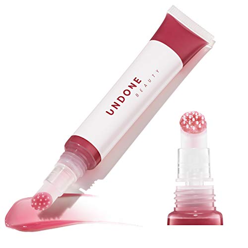 Undone Beauty Lip Life Moisturizing Sheer Balm Lip Tint with Exfoliating Tip for Gentle Dry Skin Removal and Colorless Non-Sticky Gloss - Natural Shea, Jojoba and Rose Hip for Smoothing - Maybe Bare