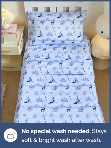 Image of Kids Twin Size Winter Bed Sheets - 3 Piece Kids Winter Sheet Set - Snowy Holiday Bedding - Ultra-Soft, Cute & Cozy - Breathable & Machine Washable - Frosty Bed Set for Boys, Girls, Teens & Toddlers