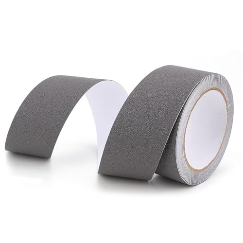 Leapiture 2in Width Stairs Anti Slip Strip 5m Anti Slip Decking Strips PEVA Non Skid Tape Stair Treads Tape for Floor Stair(Gray)