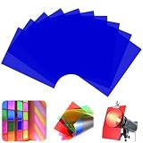 10 Pack Gel Light Filter Sheets, A4 Size Transparency Colored Plastic Sheets,Light Gel Filters for Photography...