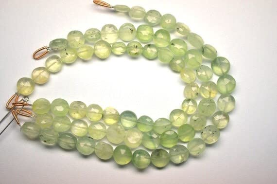 Prehnite naturelle en perles facettées coin briolette de 8-9mm pour création de bijoux DIY