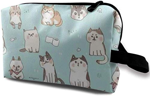 Preisvergleich Produktbild Kosmetiktasche / Kosmetiktasche mit niedlichen Kätzchen, tragbar, für Reisen