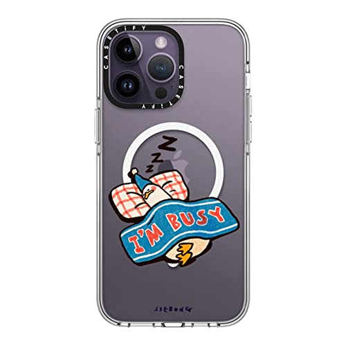 CASETiFY �N���A iPhone 14 Pro Max �P�[�X [���΂݂ɂ����f��/2m����̗����������N���A/MagSafe �ɑΉ�] - I'm so busy by ssebong