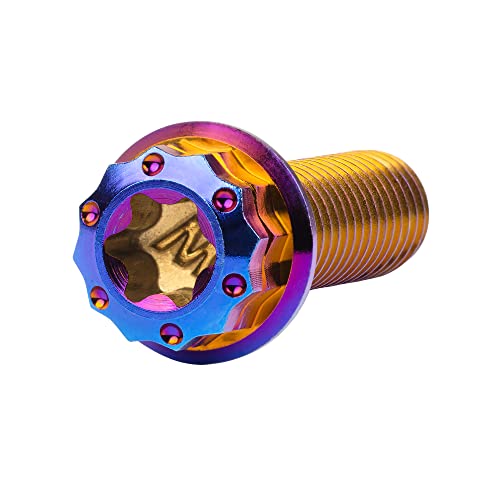 Image of Titanium Flange 12 Point Head M8 x15 20 25 30 35 40 45 50 55 60 65mm Screw Bolt Pack of 4 (M8x20mm, Burning Blue)