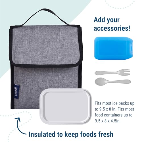 Image of Wildkin 55903 Grey Tweed Lunch Bag, One Size