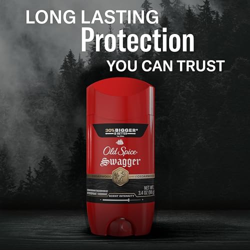 Image of Old Spice Antiperspirant Deodorant for Men, 24 /7 Sweat & Odor Protection, 24 /7 Lasting Freshness, Invisible Solid, Swagger with Cedarwood Scent, 3.4 oz