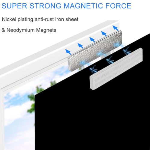 Blackout Blind Accessory,12Pair Magnetic Closure With Adhesive(Metal Board With Adhesive+Magnetic White Board Without Adhesive),Black Out Window Curtains Shades,Blackout Window Cover,Clamped By Magnet - Thumbnail 2