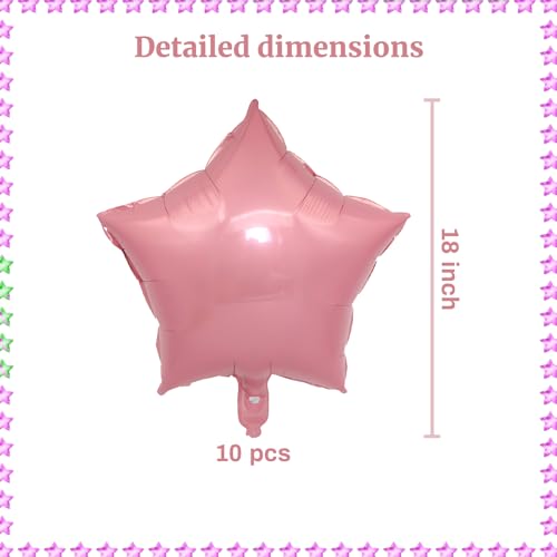 Image of MEETINGU 10PCS 18 inch Star Balloons Foil Balloons Foil Membrane Balloons Party & Wedding Decoration, Salmon Pink