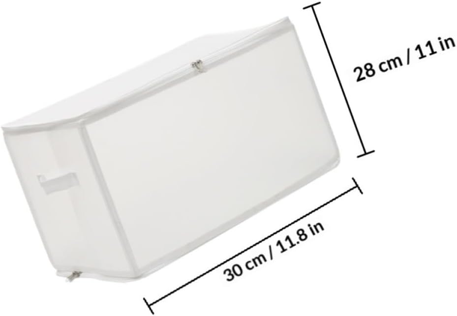 Luxshiny 2pcs Bedding Storage Boxes with Comfortable Handles for Clothing and Pillows, 13l and 6.7l Pp Plastic Containers, Easy to Move, for Hotel and University Dormitory Organization