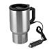 Carperipher 12V Car Heated Mug Tech Tool Stainless Steel Travel Electric Cup Vacuum Thermos Smart Temperature Control for Heating Water, Coffee, Milk and Tea with Airtight Lid, Auto Charger