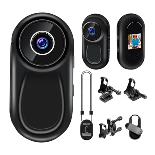LXMIMI Action Cam, 120° Tragbare Sportkamera mit 0,63-Zoll-Display, Mini-Körperkamera HD 1080P Helm ActionKamera, Motorrad Sport Kamera, Daumen Action Kamera Unterstützung Auto-Nachtsicht (Schwarz)