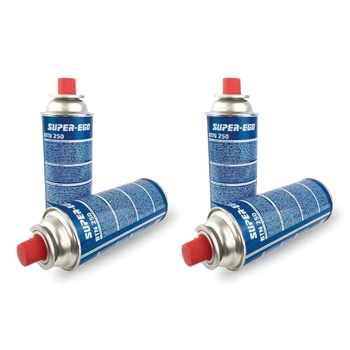 VALDI LED | Pack De 4 Cartuchos De Gas para Camping Gas Portátil | Bombonas De Gas Butano Compactas Y Eficientes para Cocina...