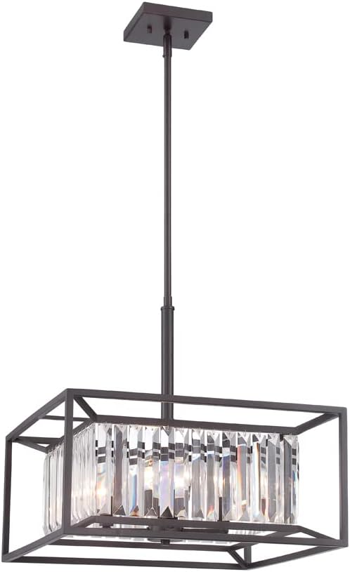 DESIGNERS FOUNTAIN Linares 4-Light Pendant Light Fixture, Aged Platinum, 87431-AP