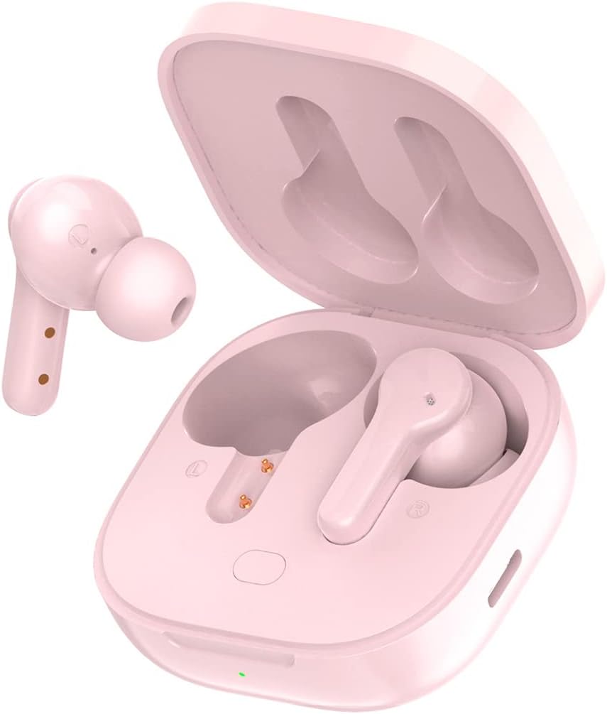 QCY T13 Wireless Earphones, Bluetooth 5.1, 40 Hours Playback, Microphone Included, Automatic Pairing, Type-C Rapid Charging, Left and Right Separated Type, Single Ear/Binaural Mode, Multi-functional
