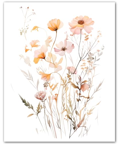 Bouquet de prairie d'abricot poster florale pour déco murale