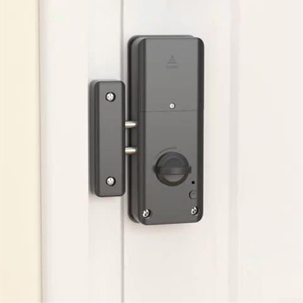 Invisible Electronic Door Lock Wood Doors with IC Card, Keyless Entry Interior Burglar Proof Security Lock, ABS Material, Black Finish