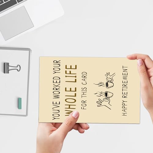 Joycard Funny Retirement Cards With Envelopes, Funny Office Resignation Card For Co-workers And Friends, Humorous Retirement Cards For Family Her/His, Entertaining Farewell Wishes Card For Women Men