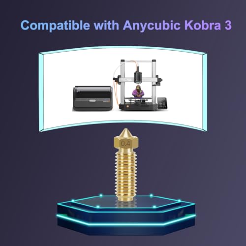Image of 10PCS 0.4mm Brass Nozzles for AnycubicKobra 3 V2 /Kobra 3 /Kobra S1, Extruder Hotend Nozzle Kit with Cleaning Needle, Tweezers and Wrench